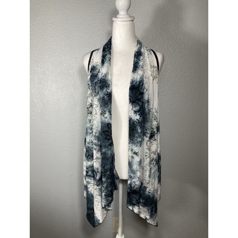 Y2K Velvet Burnout Vest Duster S Gray Black Floral Fairy Grunge Whimsigoth